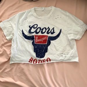 - Distressed Coors rodeo t shirt